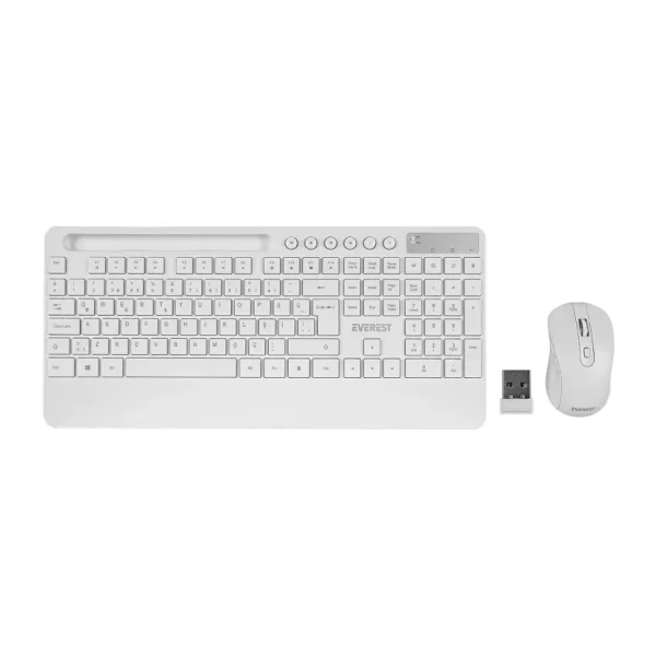 Everest KM-9676 Beyaz Kablosuz Klavye Mouse Seti
