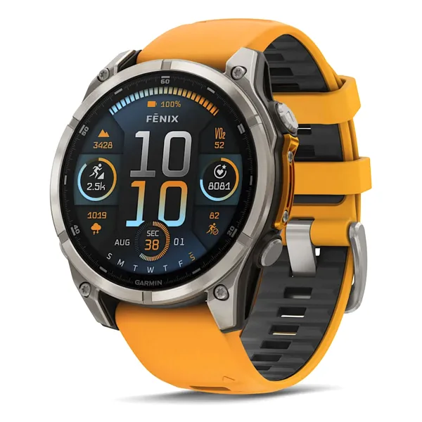 Garmin Fenix 8 47mm Amoled Titanyum Turuncu Akıllı Saat