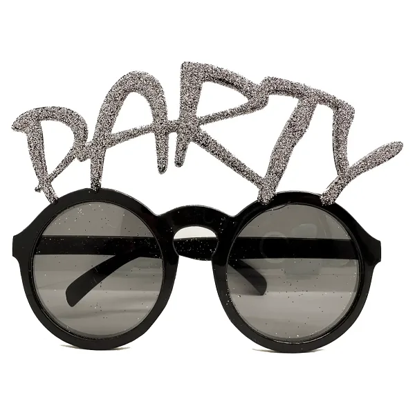 Gümüş Simli Party Yazılı Parti Gözlüğü Show 15X7 Cm