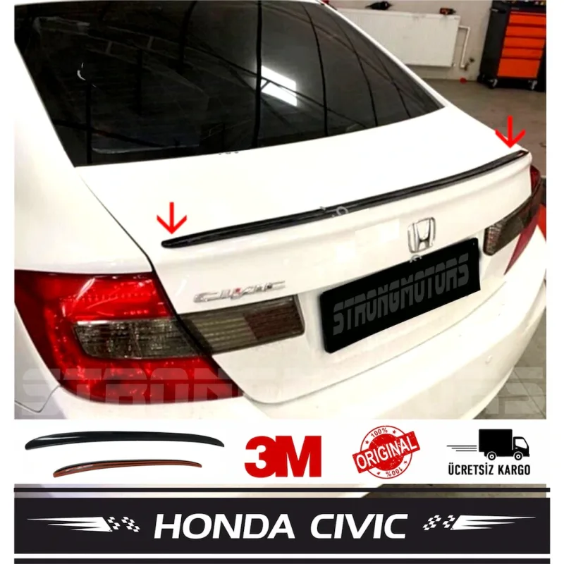 Honda Civic Fb7 Bagaj Üstü Spoiler Bagaj Çıtası Pianoblack 115 Cm