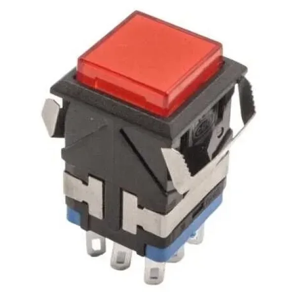 KD2-22 19mm Işıklı Yaylı Push Buton - Kırmızı