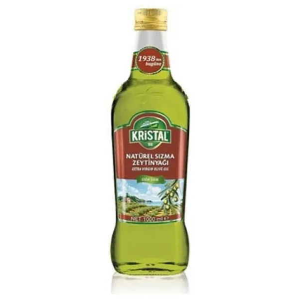 Kristal Dolgun Güçlü Natürel Sızma Zeytinyağı 1 lt Cam