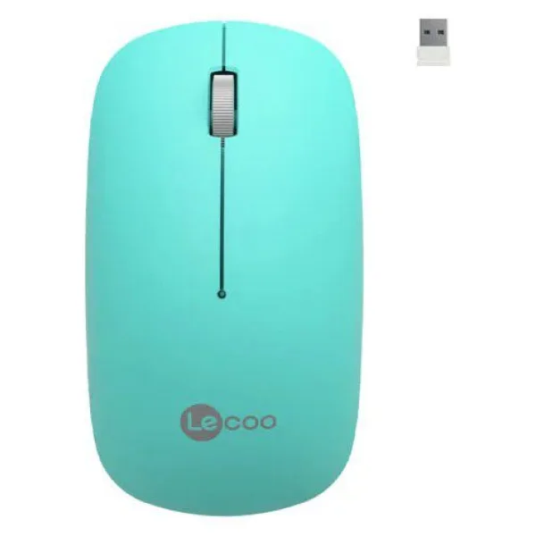 Lenovo Lecoo WS214 Turkuaz Sessiz Ergonomik Optik Kablosuz Mouse