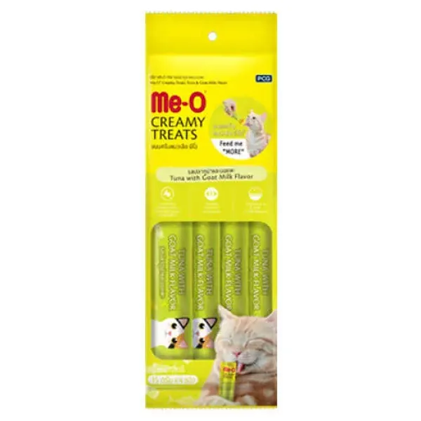 Me-O Creamy Treats Ton Balıklı ve Keçi Sütlü 4x15 gr Sıvı Kedi Ödül Maması