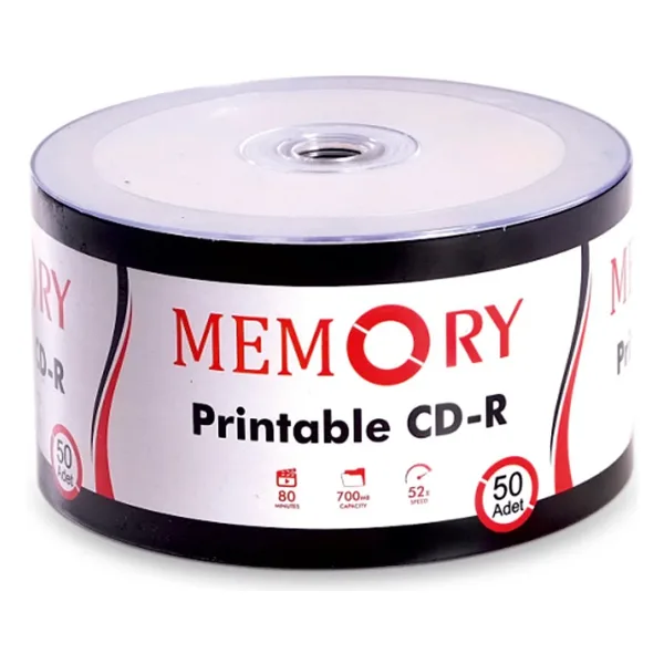MEMORY Printable Cd-r 700mb 52x 80 Dk 50 Adet