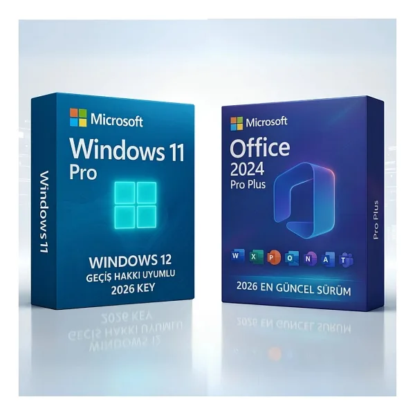 Microsoft Windows 11 Pro + Office 2026/2024 Pro Plus Key Windows 12 Geçiş Hakkı Uyumlu Orijinal Lisans ile Güvenli Etkinleştirme