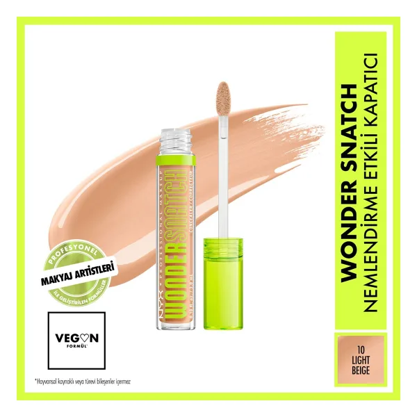 NYX Professional Makeup Wonder Snatch Nemlendirme Etkili 10 Light Beige 10 ml Likit Kapatıcı