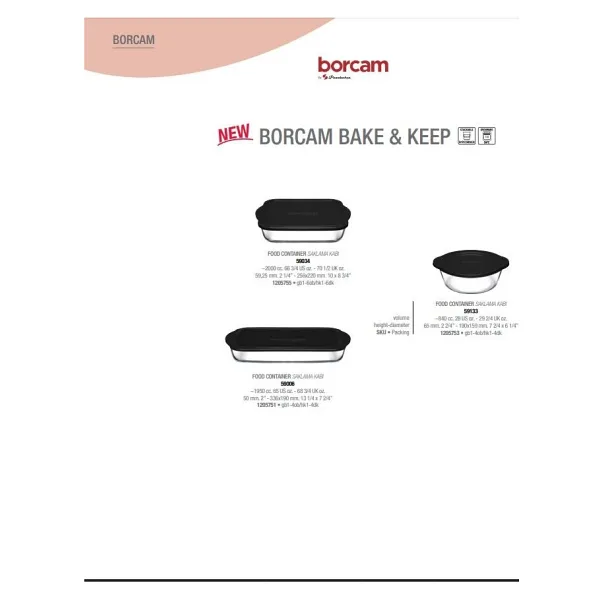 Paşabahçe kapaklı borcam fırın tepsisi ve tenceresi seti 3 parça borcam saklama kabı siyah