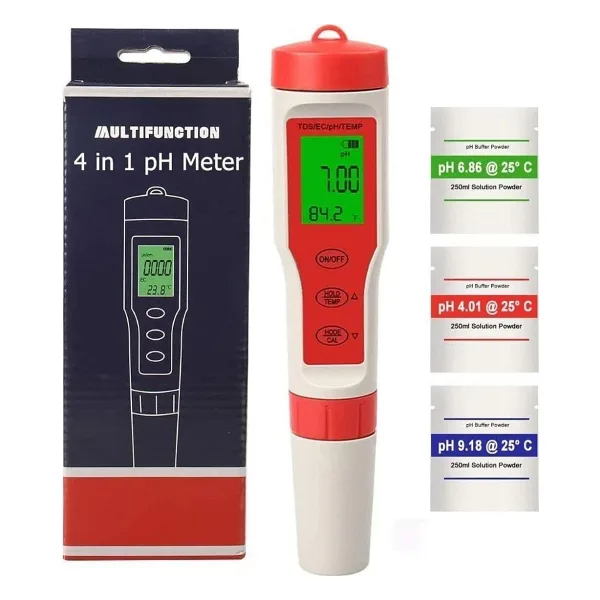Ph Metre Tds Metre Sıcaklık Ec Ölçer 4ü 1 Arada Ölçüm Cihaz