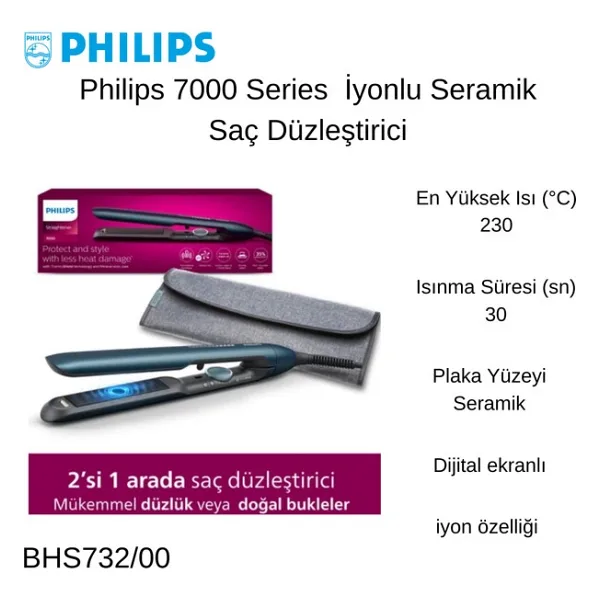 Philips 7000 Series Iyonlu Seramik Saç Düzleştirici + Philips Epilasyon Hediye