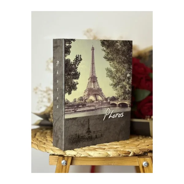 Rabsev Fotoğraf Albümü 10X15cm 200 Fotoğraf Kapasiteli Renkli Eyfel Desenli Anı Albümü