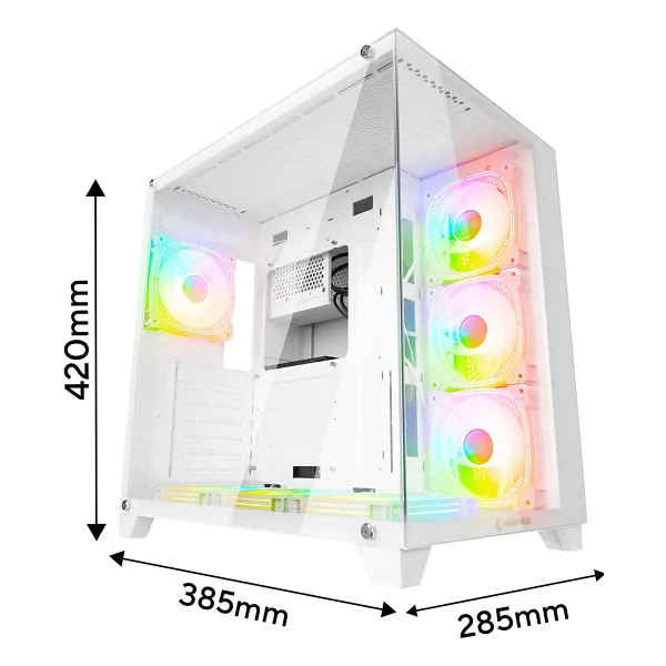Rampage Arcturus RGB Fanlı Beyaz 750 W ATX Oyuncu Kasası