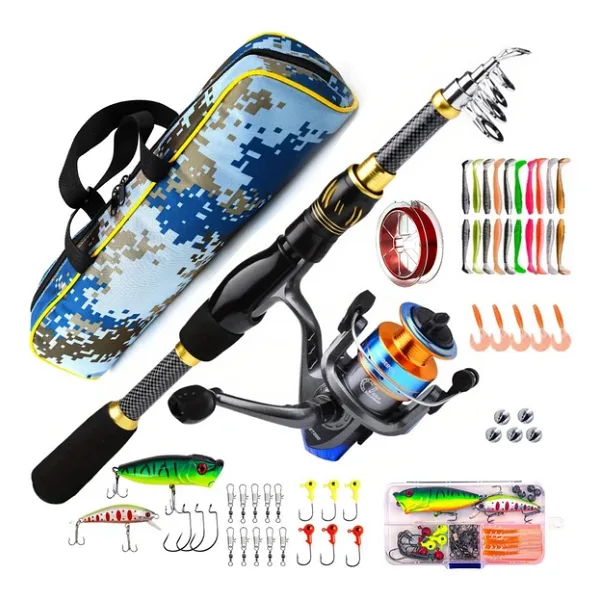 Valkyrie 1.8m Çantalı Motorlu Spin Olta Seti Silikon Rapala Misina Jighead Herşey Dahil Tam Set Ultra Hafif Tasarım