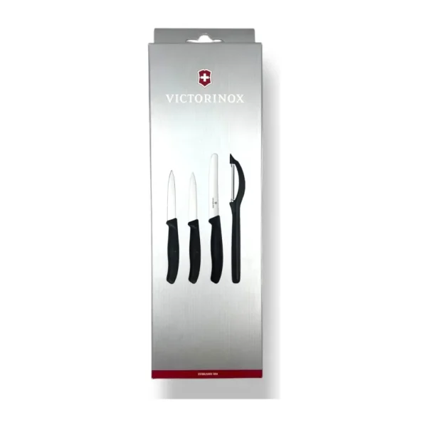 Victorinox Siyah Soyacak Seti 4 Parça Paslanmaz Çelik Malzeme ile Ergonomik Tasarım
