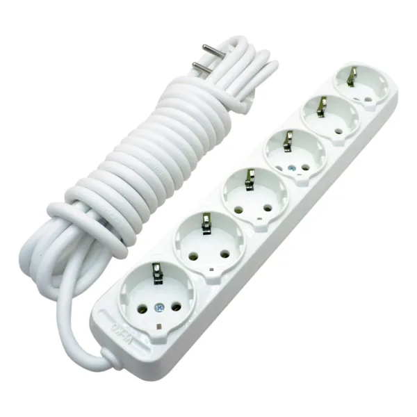 Viko Multi-let 90117605 Topraklı Anahtarlı Beyaz 5 m 6'lı Priz