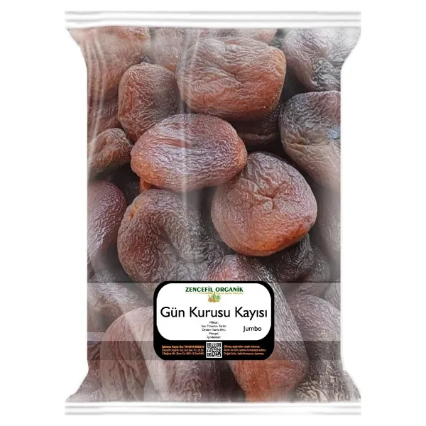 Zencefil Organik Gün Kurusu Kayısı Kurusu Jumbo 500 Gr.