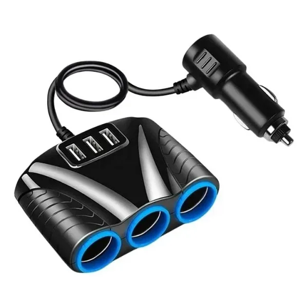 120W 10A 3'lü USB'li Çakmaklık Çoklayıcı