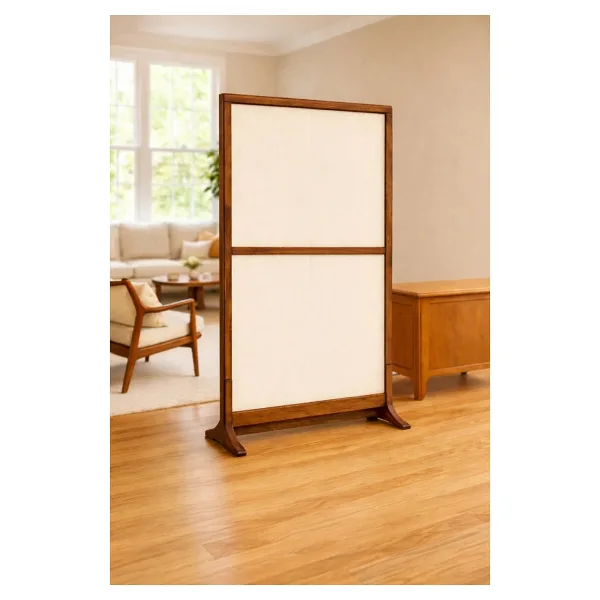 180CM x 100CM Masif Ahşap Çerçeveli Ayaklı Kumaş Paravan Seperatör Oda Ayırıcı Dekor 180CM x 100CM - 180x100