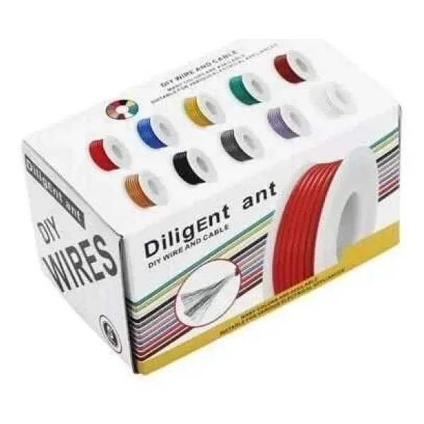 20AWG Çok Damarlı Montaj Kablosu Seti - 6 Renk 60M