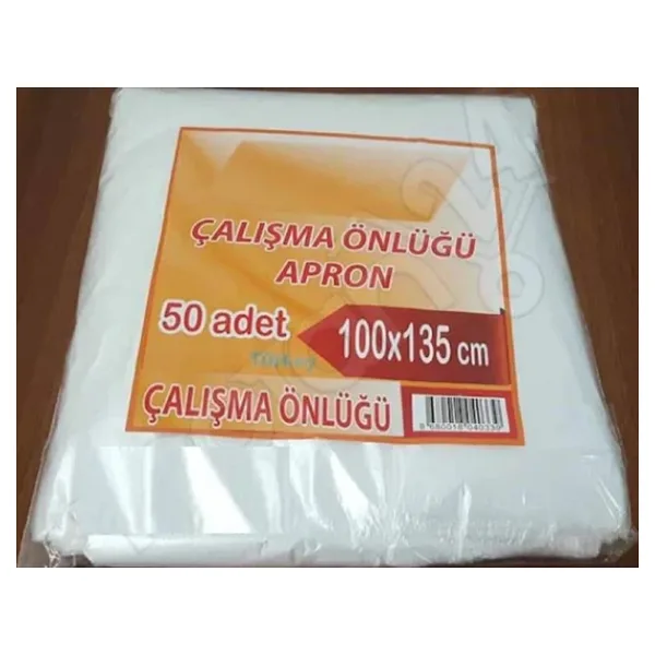 250 Adet Tek Kullanımlık Naylon Önlük Penuar Çalışma Boya Mutfak Kuaför Önlüğü Apron Kullan at