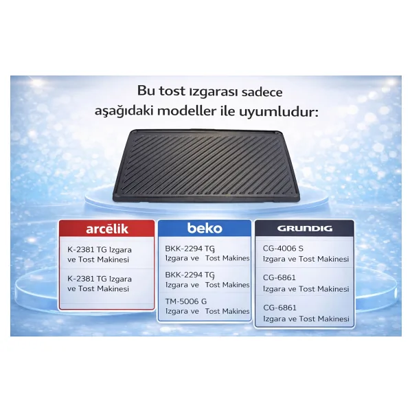Arçelik Tm 6006 G Tost Makinesi Orjinal Izgara