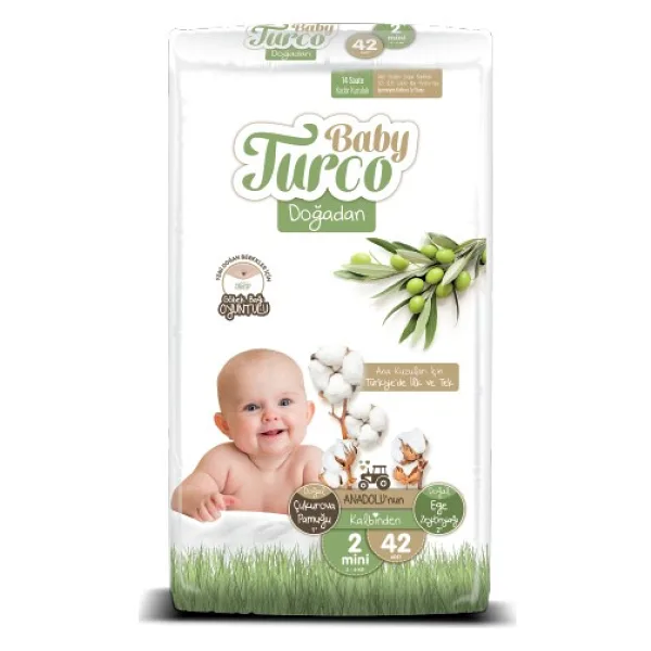 Baby Turco Doğadan 2 Numara Mini 42'li Bebek Bezi