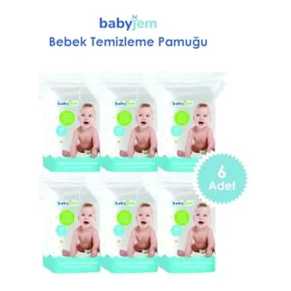 BABYJEM BEBEK TEMİZLEME PAMUĞU 6'LI