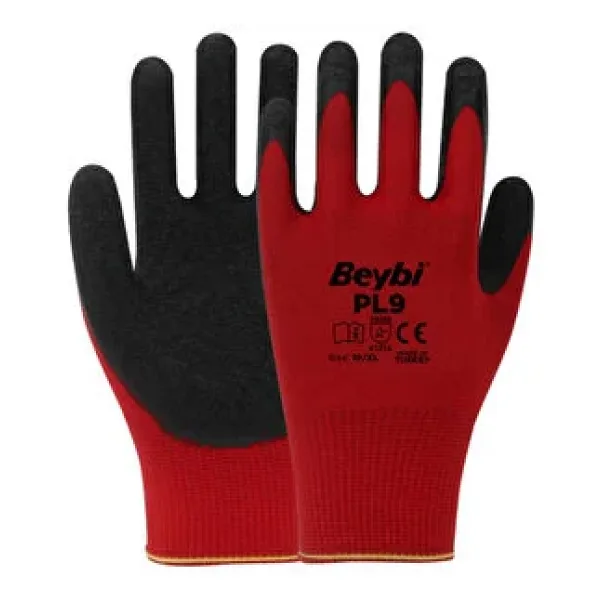 Beybi PL9 Lateks Kaplı Polyester İş Eldiveni