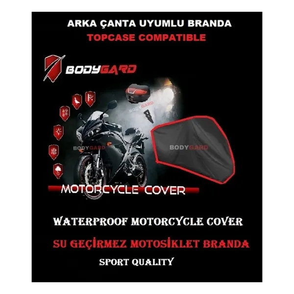 Bodyguard Yamaha Neos Motosiklet Brandası Arka Çanta Uyumlu Branda,örtü