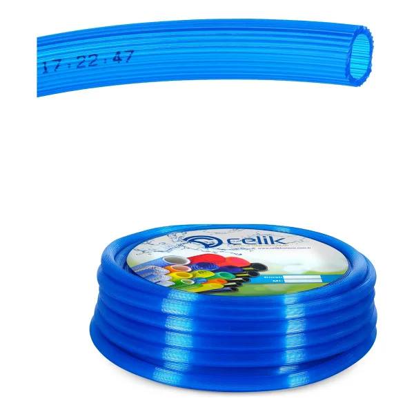 Çelik Pvc Silikonlu Naturel Su Hortumu Mavi Renk 3/4 ( İç Çap :19 mm) 30 Metre 6 kg