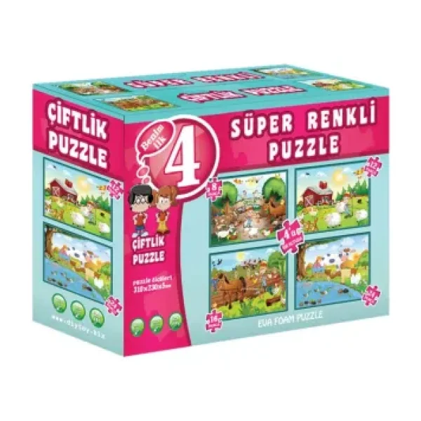 Diytoy Çiftlik Süper Renkli Puzzle