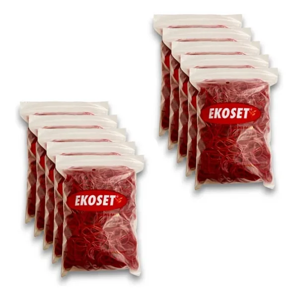 Ekoset Kırmızı Paket Ambalaj Para Lastiği 70mm 10.000 Adet