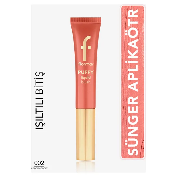 Flormar Puffy Nemlendirici Etkili Parlak Bitişli 002 Peachy Glow Likit Allık