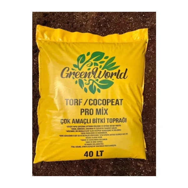 Green World 40 Litre Ithal Çok Amaçlı Bitki Toprağı Torf Cocopeat Ponza Taşı Pro Mix - Kokopit Özel Karışım Saksı Harcı 40 litre
