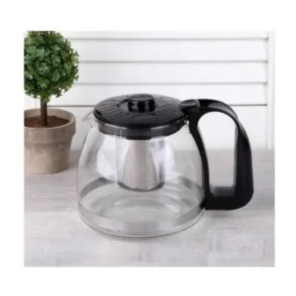 Güntem Paçi 1250 Ml Renkli Süzgeçli Cam Demlik 400789