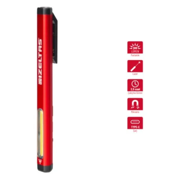 İzeltaş Izeltaş 300 Lm Cob LED Kalem Tipi Fener 14000 005385
