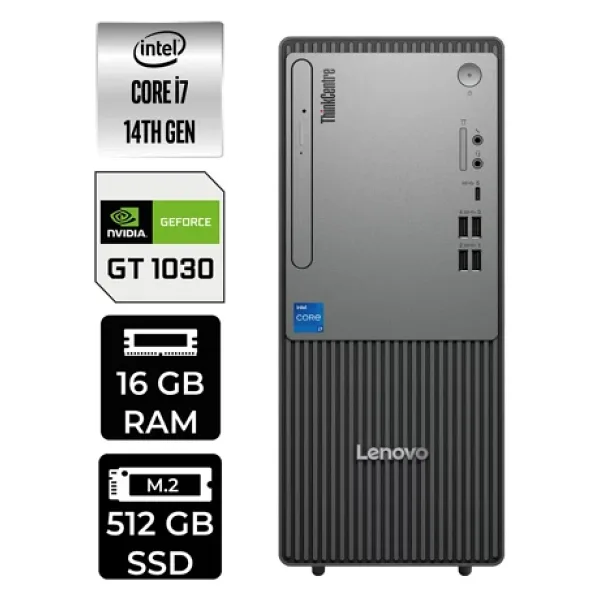 Lenovo Thinkcentre Neo 50T G5 İ7 14700 16Gb 512Gb Ssd Gt1030/4Gb W11P Masaüstü Bilgisayar & Per4 Usb Bellek