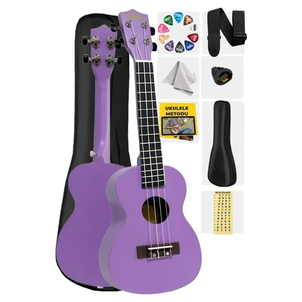 Midex UKX-233PRP Mor Concert Ukulele (Askı Çanta Metod Pena)
