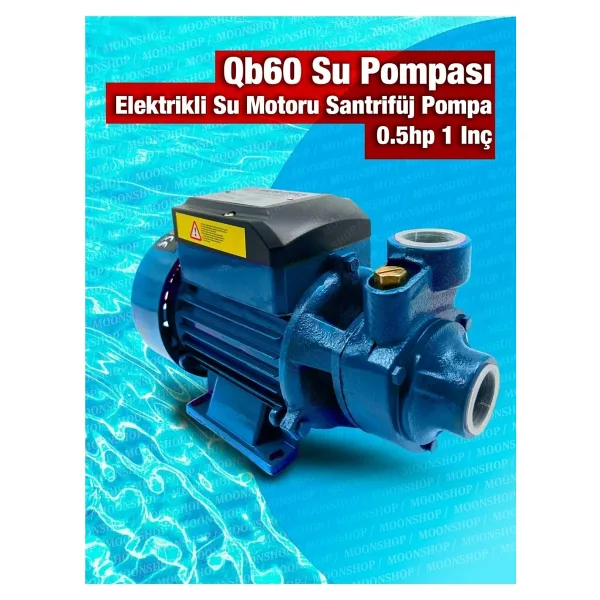 Moonshop QB60 Elektrikli Su Motoru 0.5hp 1 Inç Bahçe Pompası Su Pompası 2 Yıl Garaantili Ürün...