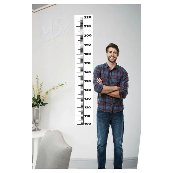 MSticker Yetişkinler için Boy Cetveli Stickerı - Yetişkin Boy Cetveli Tüm Yüzeylere Yapışır