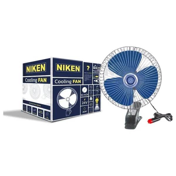 Niken Araç İçi Vantilatör Mavi Mandallı 24volt 10 İnç Niken