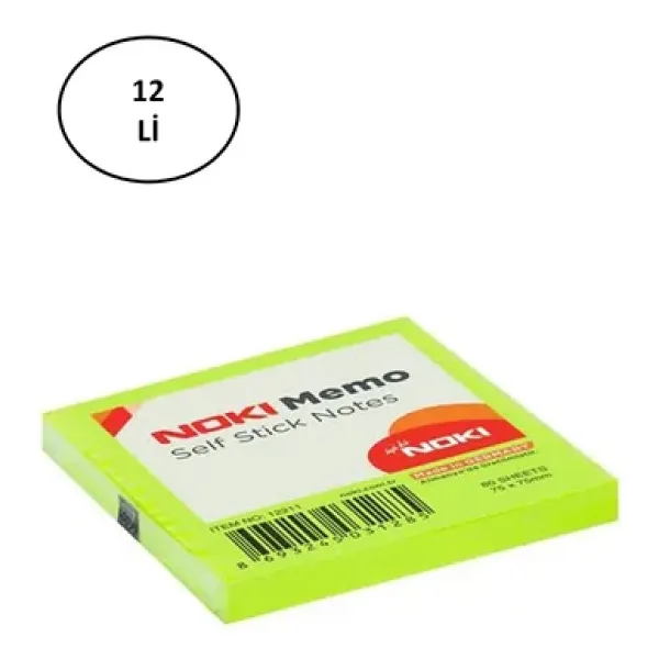 Noki Memo 12211 Yapışkanlı Not Kağıdı 75 x 75 mm 80 Yaprak
