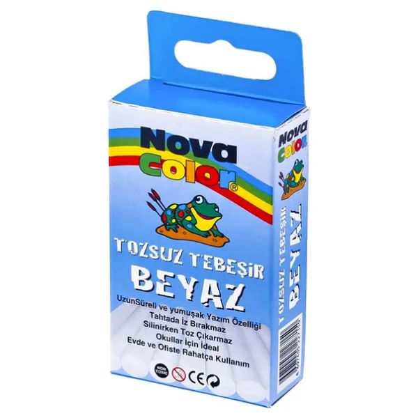 Nova Color Tozsuz Tebeşir Beyaz 10lu Nc4110