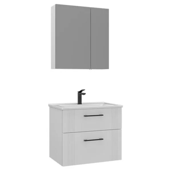 Orka Bari 65 Cm Banyo Dolabı Takımı Mat Beyaz