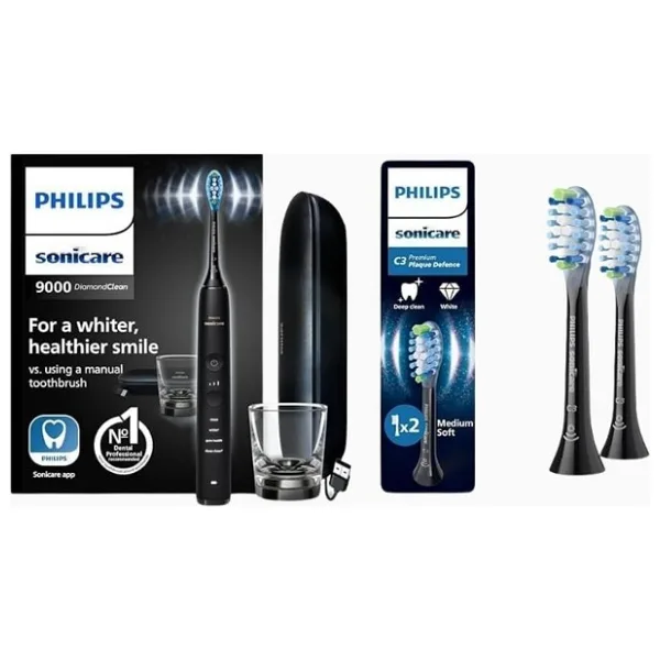 Philips Sonicare Diamondclean 9000 Elektrikli Diş Fırçası + 3 Başlık - Siyah