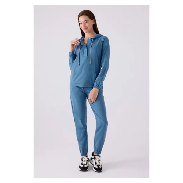 Pıerre Cardın Kadın Uzun Kol Pijama Takım PC8924 İndigo