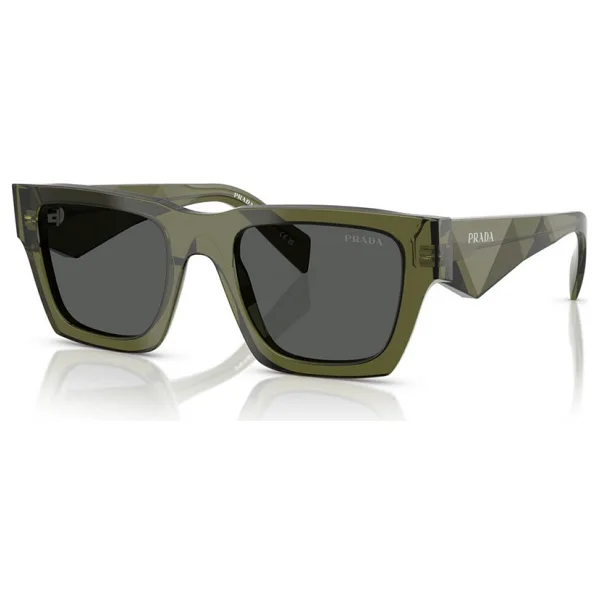 Prada PR A06S 25A40L Transparent Military-Dark Grey Erkek Güneş Gözlüğü