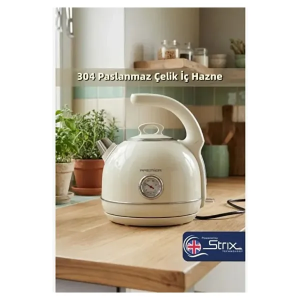 Premier Prk 1215C 2200 W Krem 1.5 lt Retro Kettle
