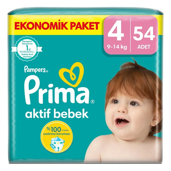 Prima Aktif 4 Numara Maxi 54'lü Bebek Bezi