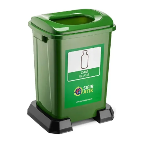 Şenyayla Plastik 50 lt Sıfır Atık Geri Dönüşüm Çöp Kovası (Cam Atık)